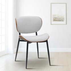 Silla de visita Enid en tela nogal/crema