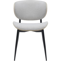 Silla de visita Enid en tejido natural/crema