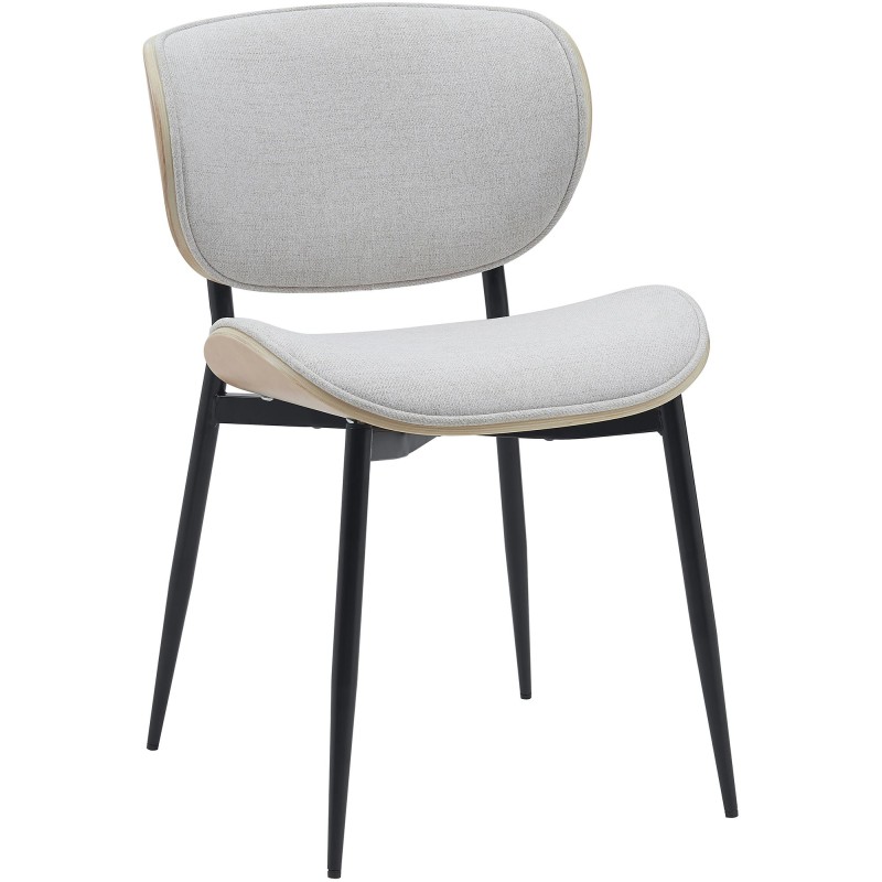 Silla de visita Enid en tejido natural/crema