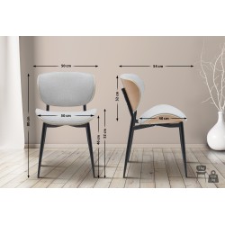 Silla de visita Enid en tejido natural/crema