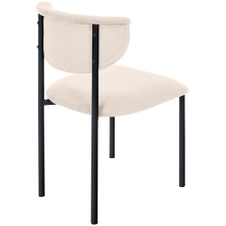 Silla de visita Gambell en terciopelo color crema