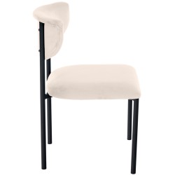 Silla de visita Gambell en terciopelo color crema