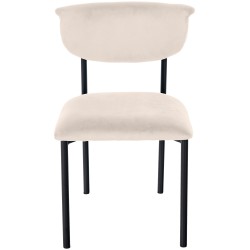 Silla de visita Gambell en terciopelo color crema