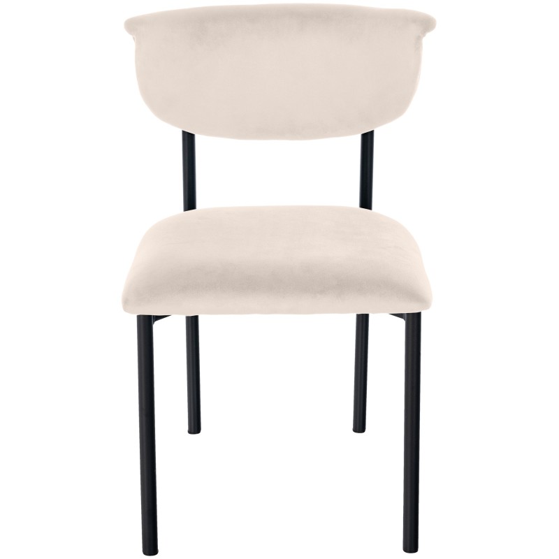 Silla de visita Gambell en terciopelo color crema