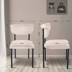 Silla de visita Gambell en terciopelo color crema