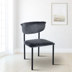 Silla de visita Gambell en terciopelo gris oscuro