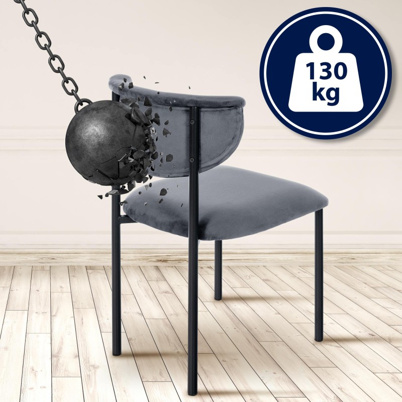 Silla de visita Gambell en terciopelo gris oscuro