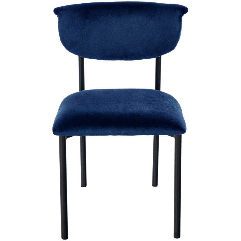 Silla de visita Gambell en terciopelo azul oscuro