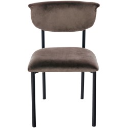 Silla de visita Gambell en terciopelo marrón