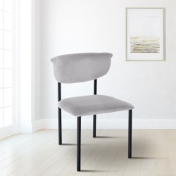 Silla de visita Gambell en terciopelo gris