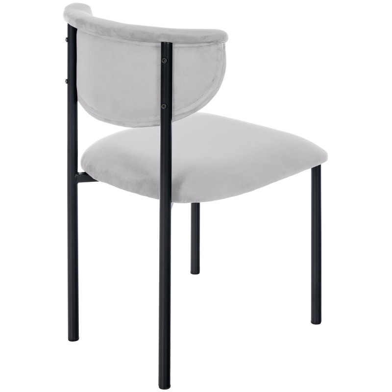 Silla de visita Gambell en terciopelo gris