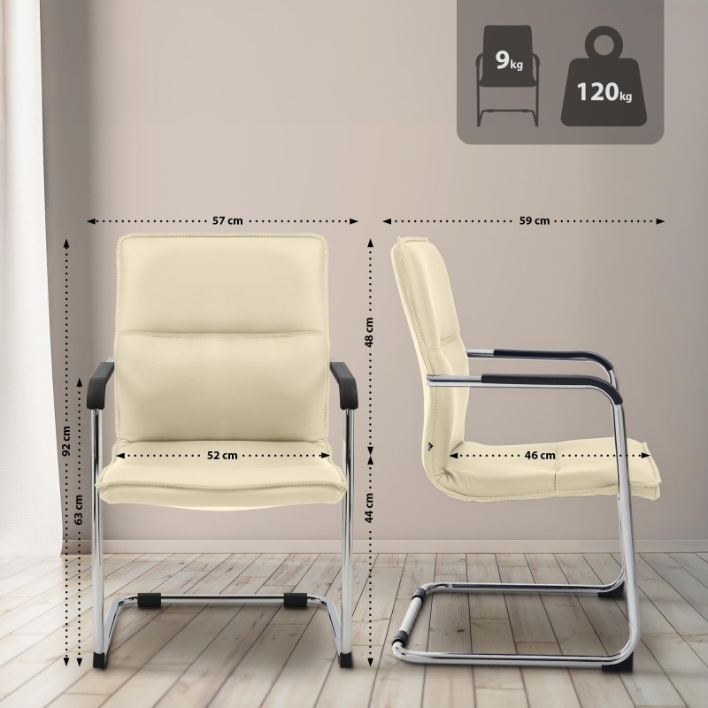 Silla de visita color crema Seattle