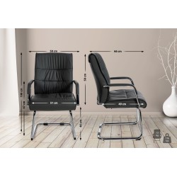 Silla de visita negra Sievert