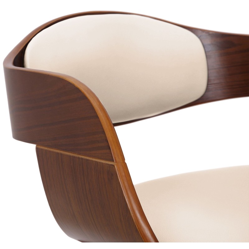 Silla de visitas Kingston en nogal/crema