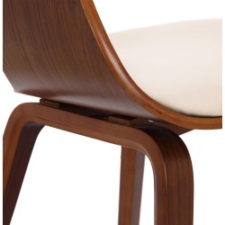 Silla de visitas Kingston en nogal/crema