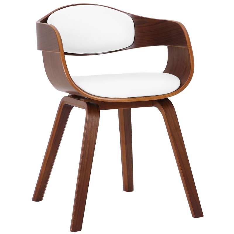 Silla de visita Kingston, nogal/blanco