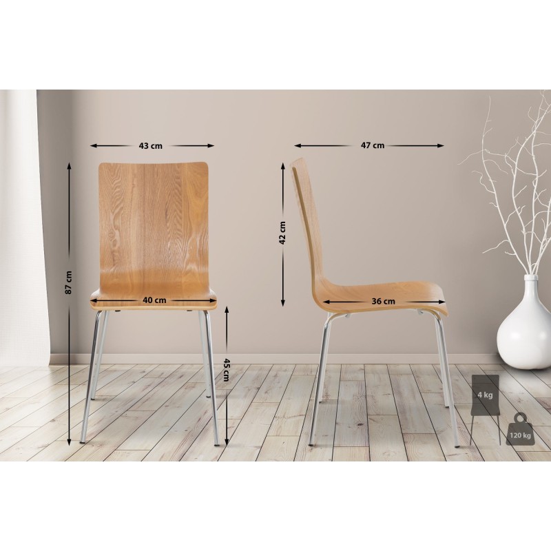 Silla de visita Pepe en roble