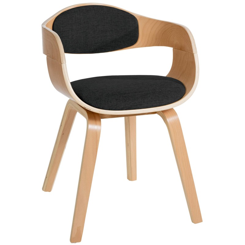 Silla de visita Kingston de tela natural/negra Silla de visita Kingston de tela natural/negra