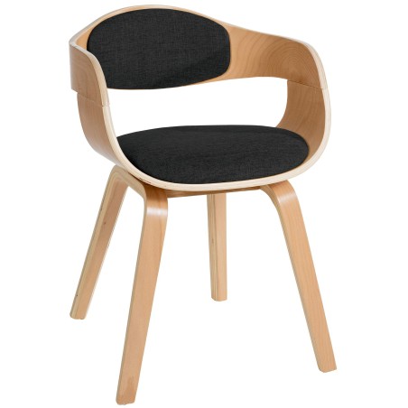 Silla de visita Kingston de tela natural/negra