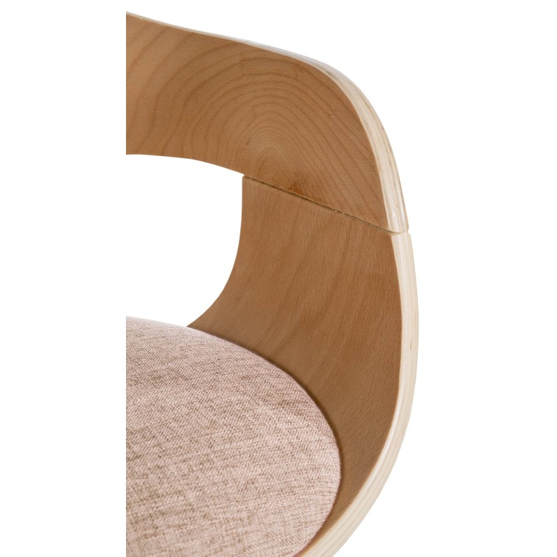 Silla de visita Kingston en tela natural/crema