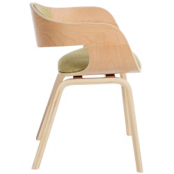 Silla de visita Kingston en tela natural/verde claro