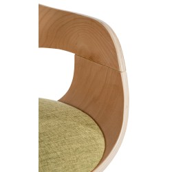 Silla de visita Kingston en tela natural/verde claro