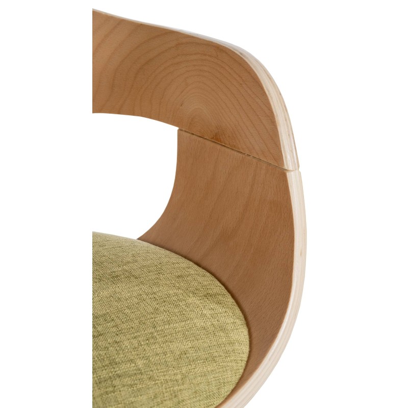 Silla de visita Kingston en tela natural/verde claro