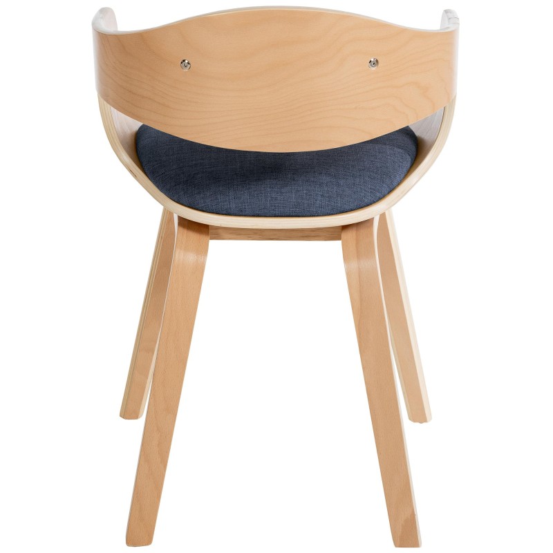 Silla de visita Kingston en tela natural/azul