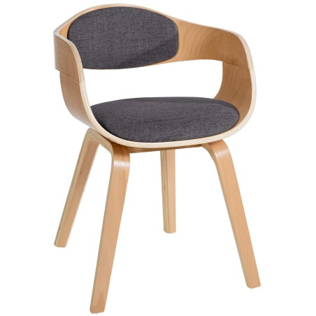 Silla de visita Kingston en tela natural/gris claro