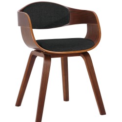 Silla de visita Kingston en nogal/tela negra