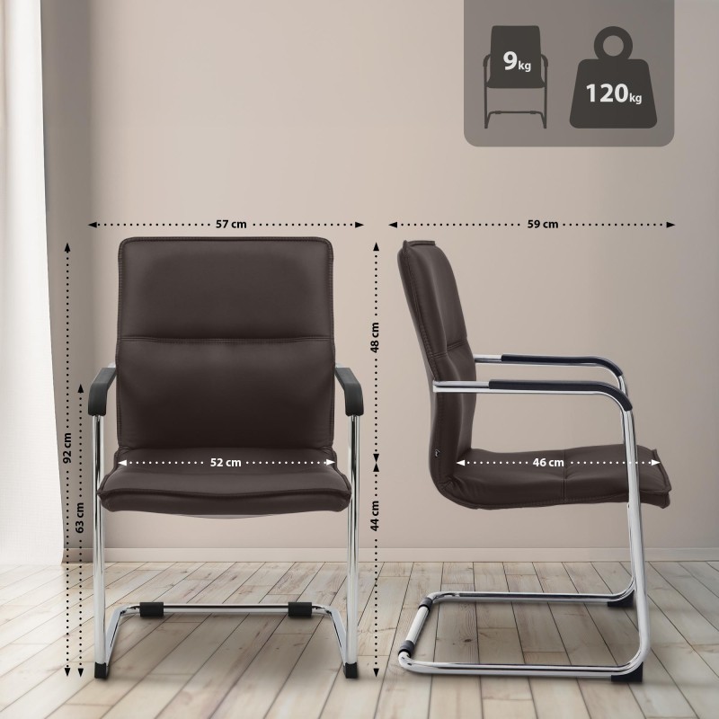 Juego de 2 sillas de visita Seattle marrones