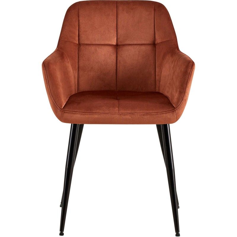 Silla de visita Emia de terciopelo marrón