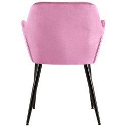 Silla de visita Emia en terciopelo rosa