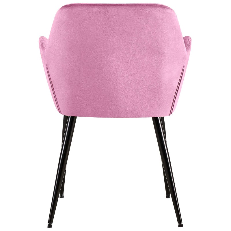 Silla de visita Emia en terciopelo rosa