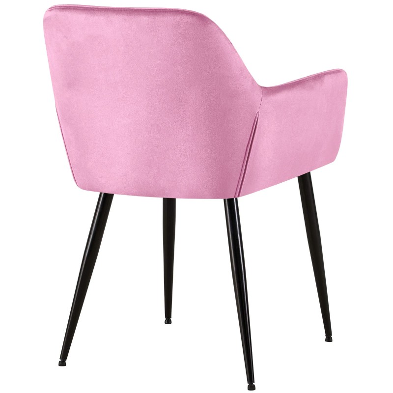 Silla de visita Emia en terciopelo rosa