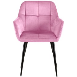Silla de visita Emia en terciopelo rosa