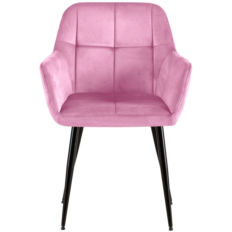 Silla de visita Emia en terciopelo rosa