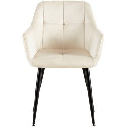 Silla de visita Emia en terciopelo color crema