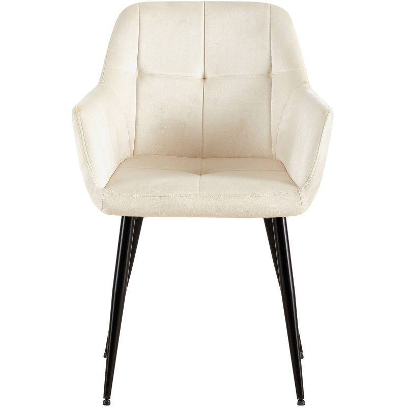 Silla de visita Emia en terciopelo color crema