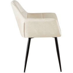 Silla de visita Emia en terciopelo color crema