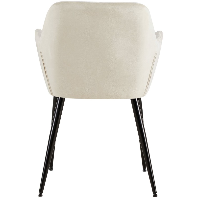 Silla de visita Emia en terciopelo color crema