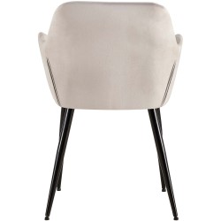 Silla de visita Emia en terciopelo gris claro