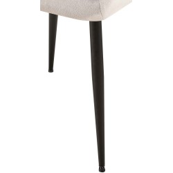 Silla de visita Emia en terciopelo gris claro