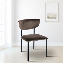 Juego de 2 sillas de visita Gambell en terciopelo marrón