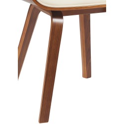 Silla de visitas Beverley, piel sintética, color nogal/crema