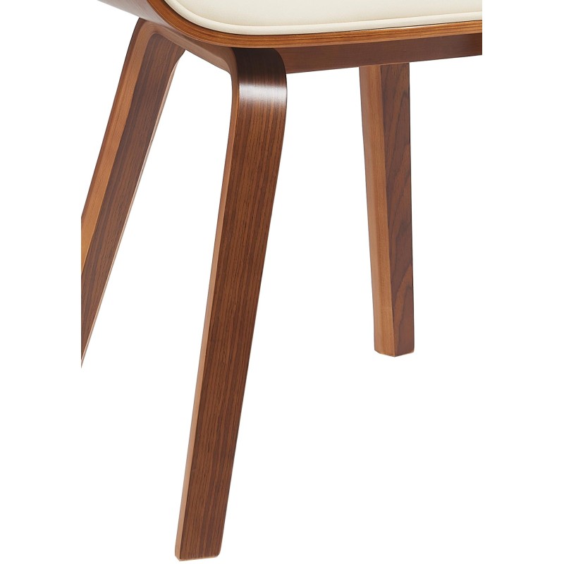 Silla de visitas Beverley, piel sintética, color nogal/crema