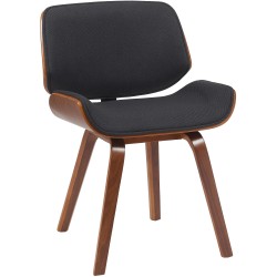 Silla de visita Beverley en nogal/tela negra