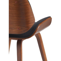 Silla de visita Beverley en nogal/tela negra