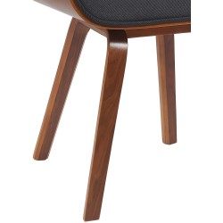 Silla de visita Beverley en nogal/tela negra