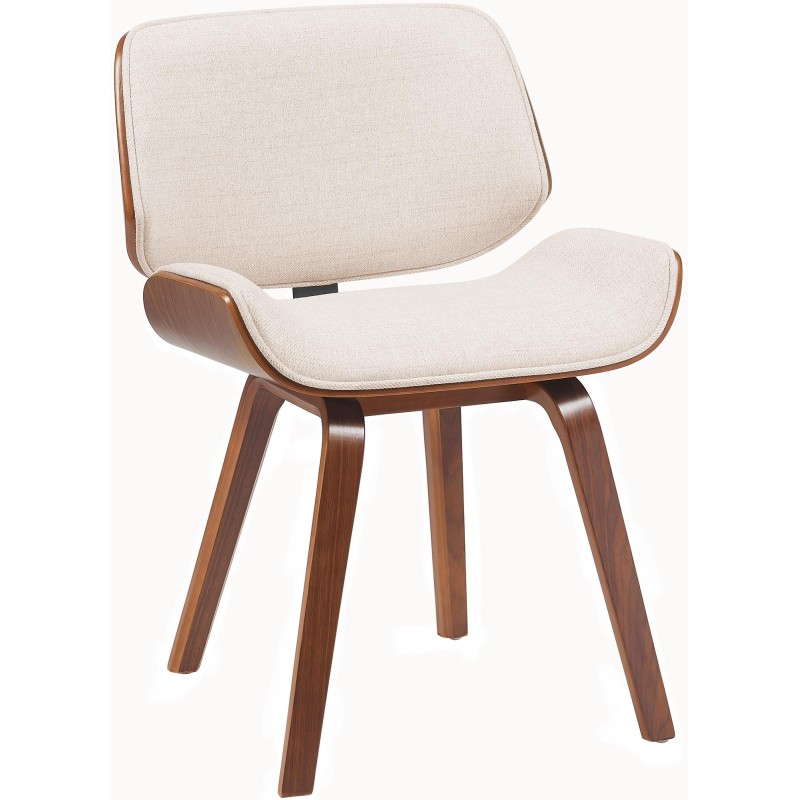 Silla de visita Beverley en tela nogal/crema